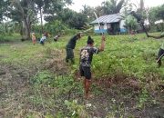 Gotong Royong di Batom sambut HUT Ke-81 TNI